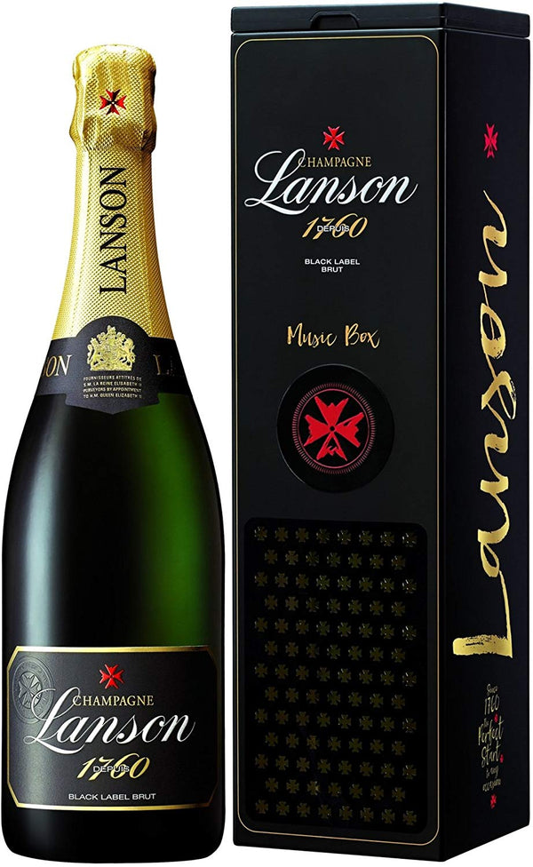 Lanson Black Label Brut  Champagner in Geschenkbox 750ml 12,5 Vol schmeckt spritzig saftig und köstlich erfrischend