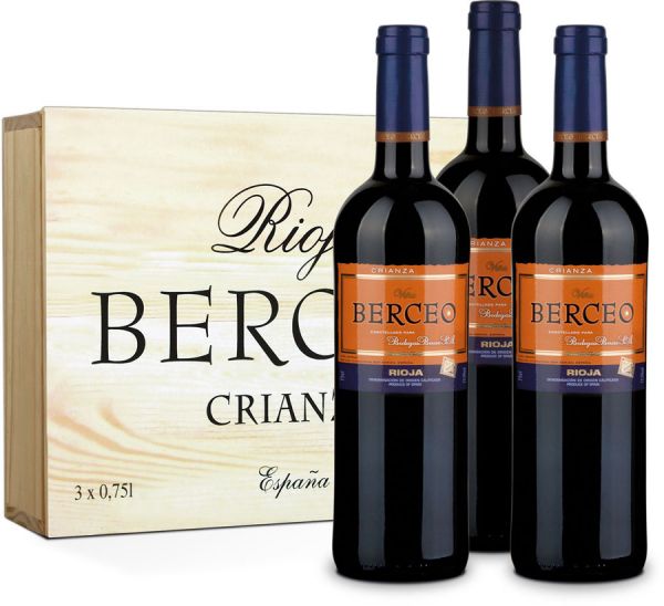 Vina Berceo Crianza feinwürzige Beeren und Nelkenoten 750ml 3er Pack 13,5% Vol