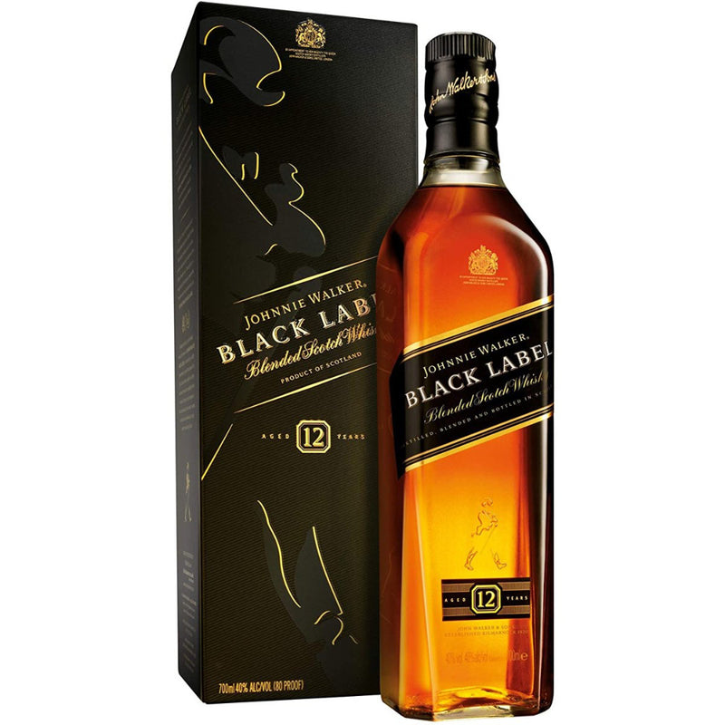 Johnnie Walker Black Label Blended Scotch Whisky 12 Jahre 700ml 40%Vol mit einem kräftigen intensiven und rauchigen Aroma