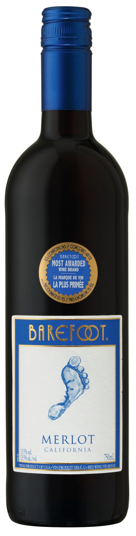 Barefoot Merlot fruchtiger Rotwein halbtrocken aus California 750ml 13,5% Vol