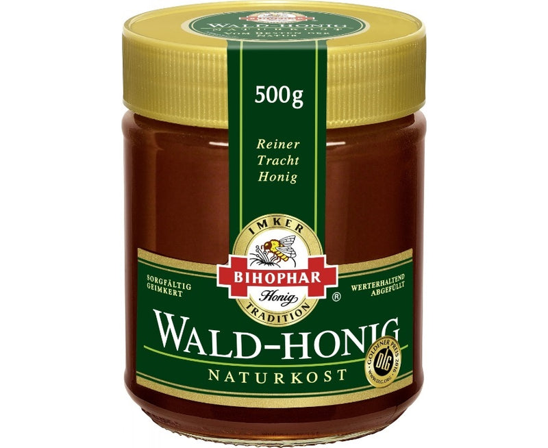 Bihophar Wald-Honig Naturkost sorgfältig geimkerter Honig 500g Hervorragend in Kombination mit purem Naturjoghurt oder auf Brot und Brötchen