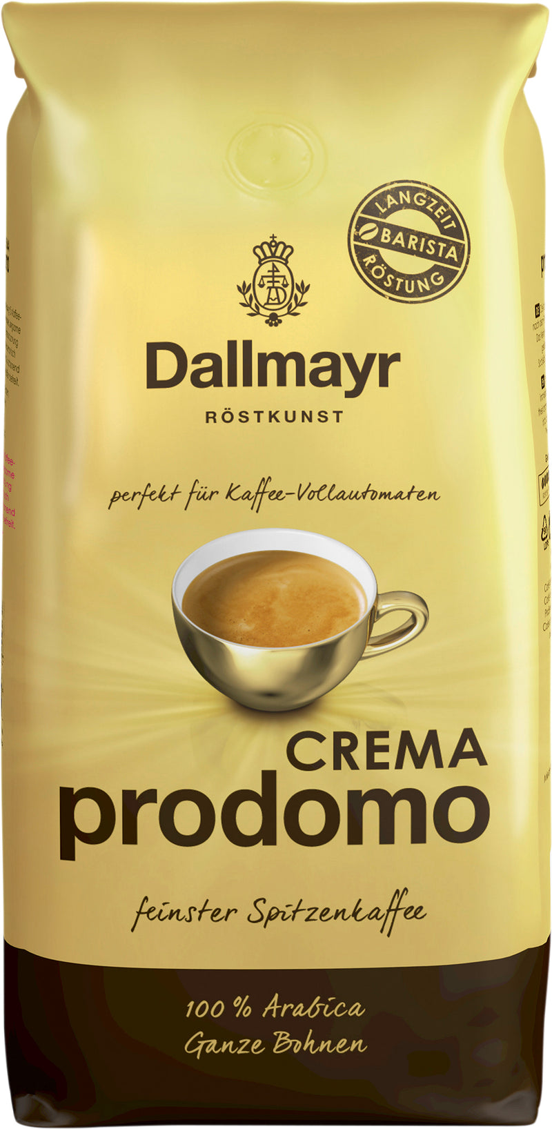 Dallmayr Prodomo Caffee Crema Ganze Bohnen  1000g Spitzenmischung mit ausgeprägter Geschmacksfülle und kraftvollem Körper
