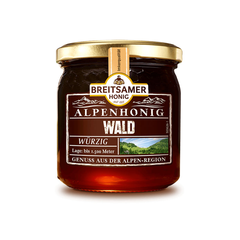 Breitsamer Alpenhonig Wald aromatisch würziger Honig flüssig 500g aromatisch kräftig würzig