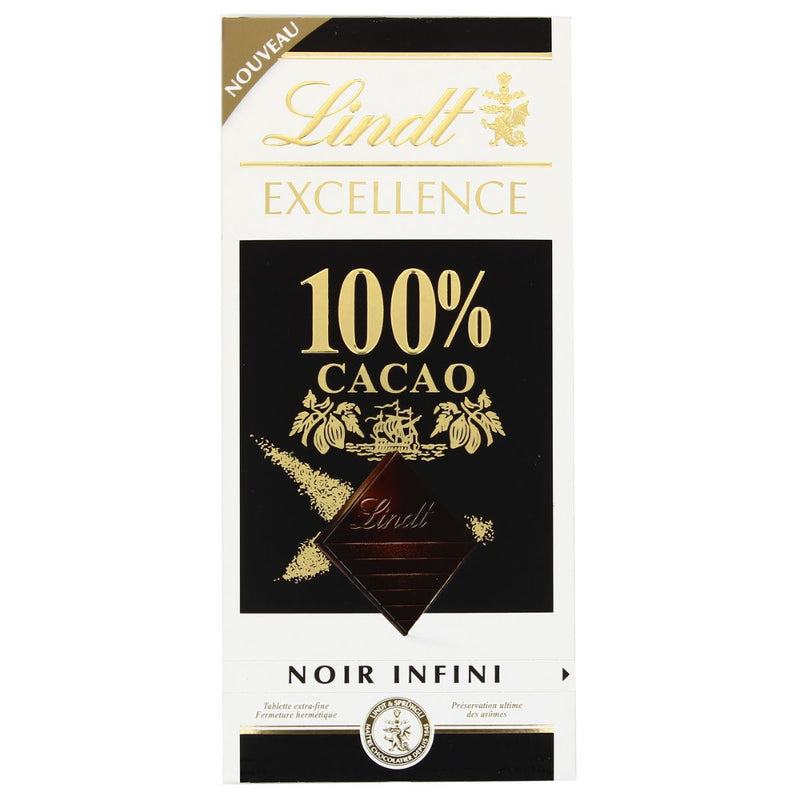 Lindt Excellence 100 Prozent Kakao Noir Infini Schokoladentafel 50g mit 100% Kakaonteil