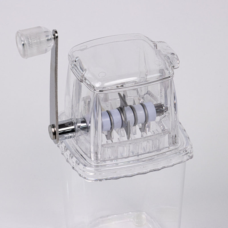 APS Eiszerkleinerer glasklar mit Edelstahl Messer mit den höchsten Ansprüchen an Design und Qualität