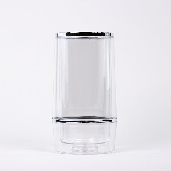 APS Flaschenkühler transparent doppelwandig für beste Isolierung mit Chromrand