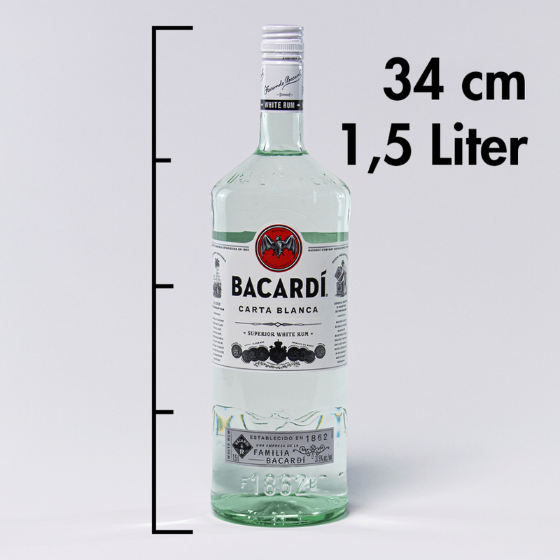 Bacardi Carta Blanca 37,5% Vol 1500ml herausragende Qualität von Bacardi Rum