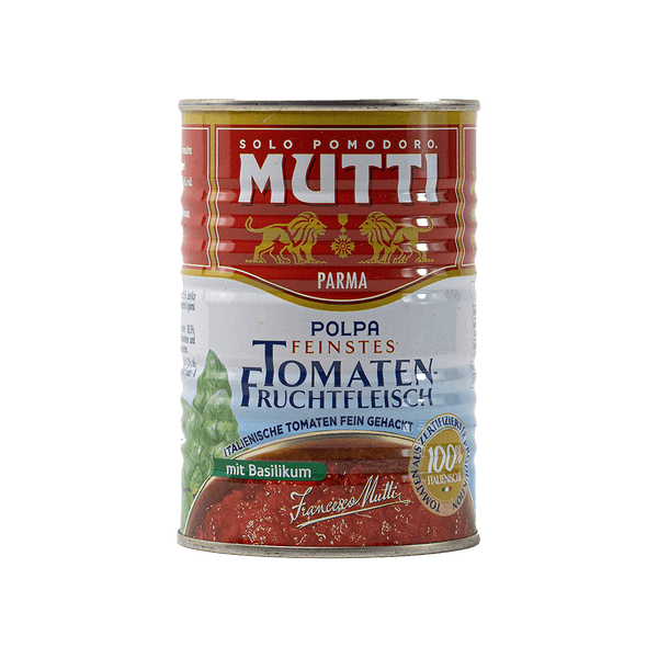 Mutti Feines Tomatenfruchtfleisch mit Basilikum Polpa 425ml