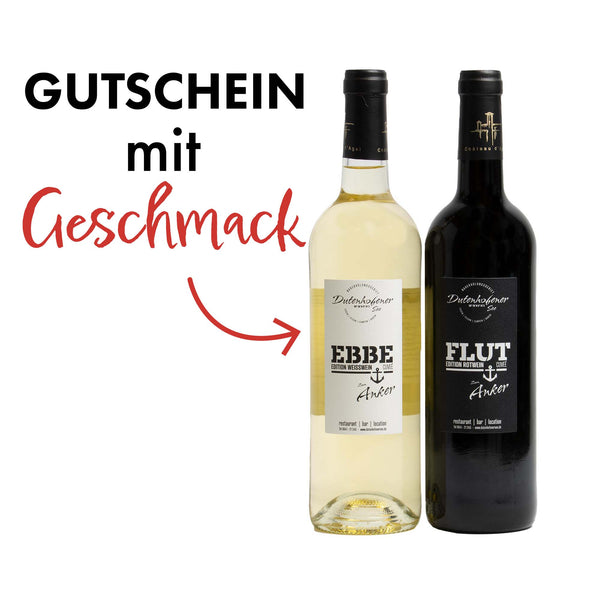 Gutschein ab 25 € + Dutenhofener See Ebbe und Flut Edition Weißwein/Rotwein je 13,5% 750ml