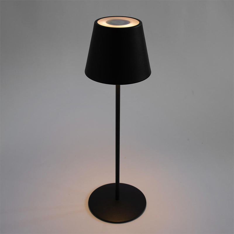 LED Akku Tischleuchte Schwarz mit Farbwechsel 38 cm aus Metall