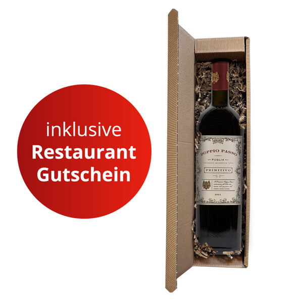 Gutschein ab 25 € + Doppio Passo Salento IGT Primitivo halbtrocken Rotwein aus Italien 750ml 13% Vol