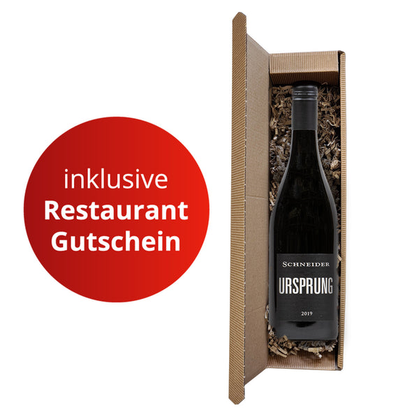 Gutschein ab 25 € + Markus Schneider Ursprung Rotwein aus der Pfalz 13,5%Vol 750ml + Gutschein